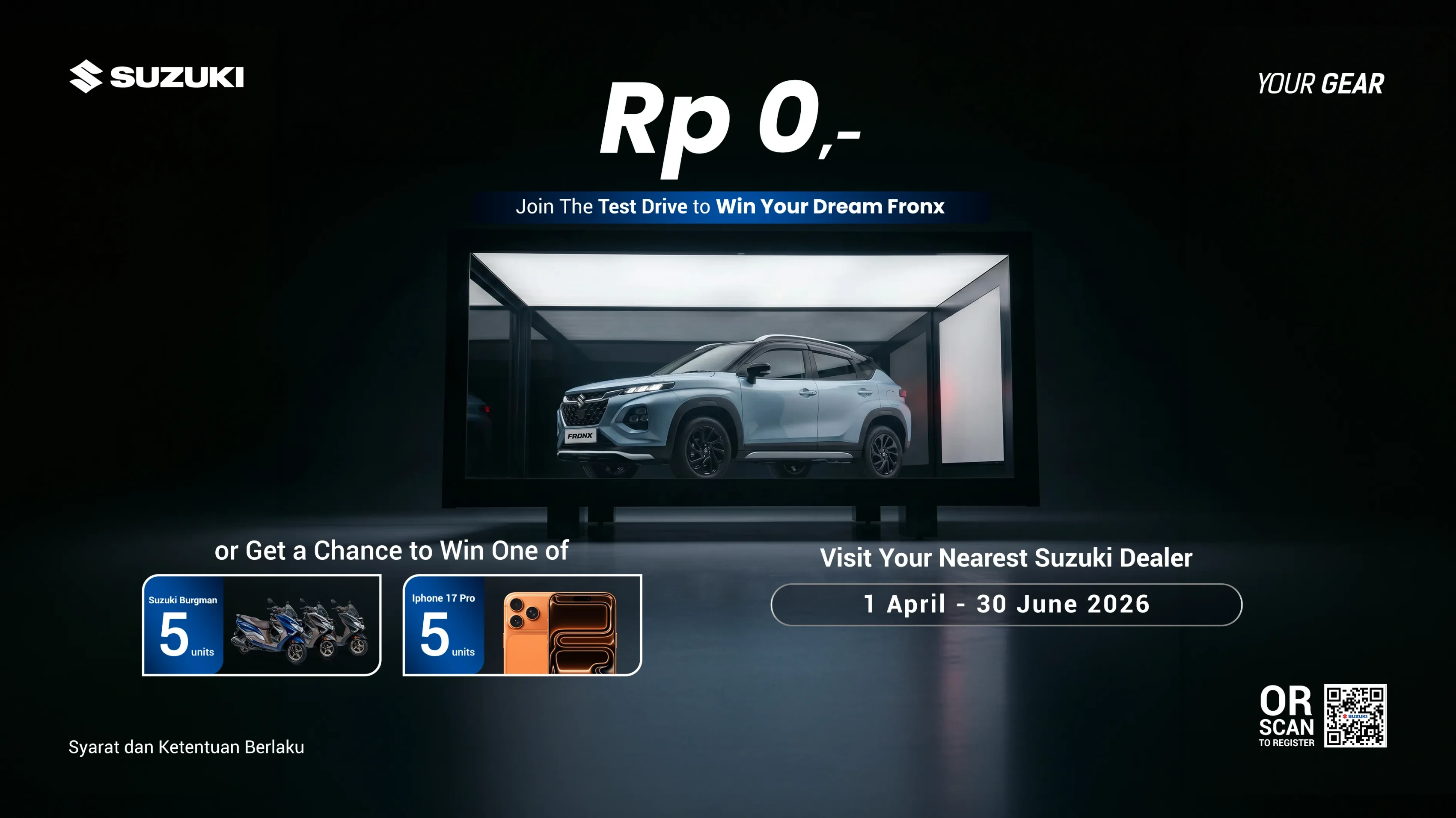PELUANG EMAS, SUZUKI GELAR PROGRAM TEST DRIVE BERHADIAH FRONX, BURGMAN STREET 125 EX HINGGA GAWAI PINTAR